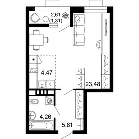 41,2 м², 1-комнатная квартира 8 588 164 ₽ - изображение 29