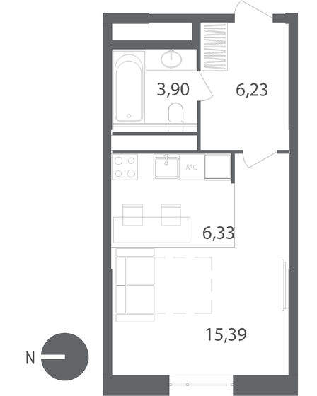 31,9 м², квартира-студия 4 522 700 ₽ - изображение 18