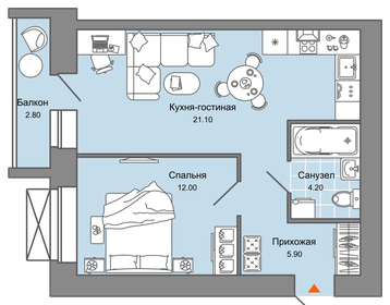 39 м², 2-комнатная квартира 6 201 560 ₽ - изображение 21