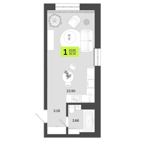 31,5 м², 1-комнатная квартира 5 683 900 ₽ - изображение 16