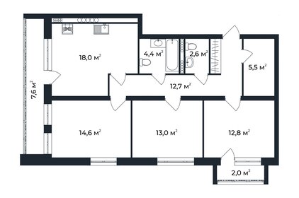 89,5 м², 3-комнатная квартира 11 300 000 ₽ - изображение 47