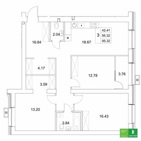 93,6 м², 3-комнатная квартира 16 500 000 ₽ - изображение 84