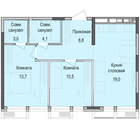 Квартира 59 м², 2-комнатная - изображение 1