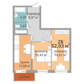 53 м², 2-комнатная квартира 5 300 000 ₽ - изображение 18