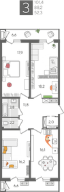 101,9 м², 3-комнатная квартира 23 956 690 ₽ - изображение 55