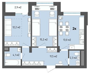 59,8 м², 2-комнатная квартира 7 261 514 ₽ - изображение 25