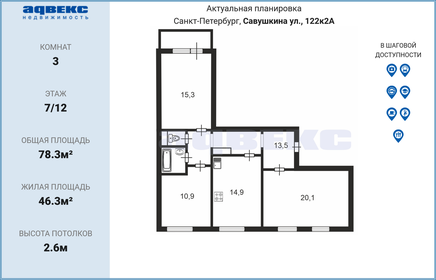 68 м², 3-комнатная квартира 13 600 000 ₽ - изображение 107