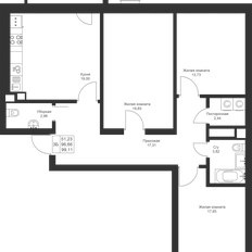 Квартира 100,5 м², 3-комнатная - изображение 3