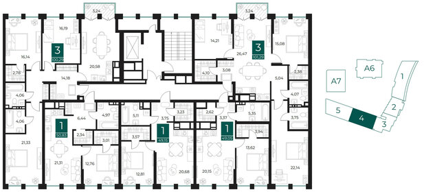 43,8 м², 1-комнатная квартира 3 600 000 ₽ - изображение 137