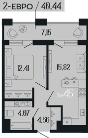 Квартира 40,4 м², 1-комнатная - изображение 1