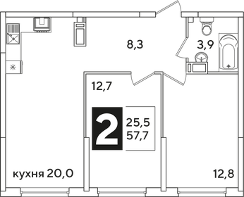 58,9 м², 2-комнатная квартира 7 144 570 ₽ - изображение 15