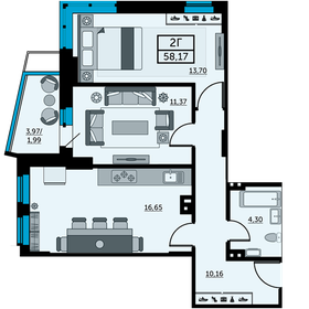 72 м², 2-комнатная квартира 8 700 000 ₽ - изображение 17