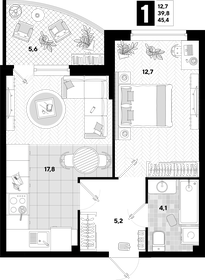 103,8 м², 1-комнатная квартира 12 673 000 ₽ - изображение 78