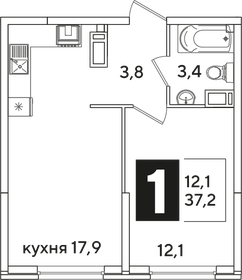 37,4 м², 1-комнатная квартира 5 282 000 ₽ - изображение 20