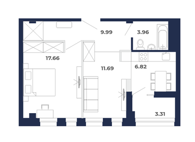 53,4 м², 2-комнатная квартира 5 906 720 ₽ - изображение 1