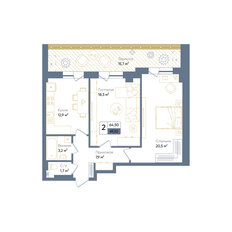 Квартира 70,8 м², 2-комнатная - изображение 2