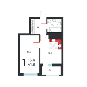40,4 м², 1-комнатная квартира 6 500 000 ₽ - изображение 11