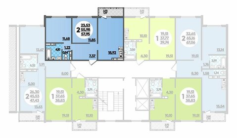 63 м², 2-комнатная квартира 8 500 000 ₽ - изображение 29