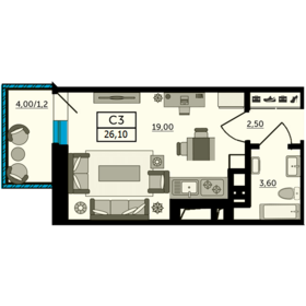 24,2 м², квартира-студия 3 360 000 ₽ - изображение 76