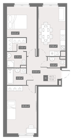 70 м², 2-комнатная квартира 16 750 000 ₽ - изображение 68