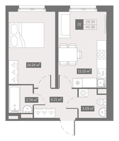 40 м², 1-комнатная квартира 8 950 000 ₽ - изображение 143