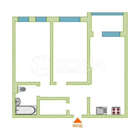 60,1 м², 2-комнатная квартира 7 900 000 ₽ - изображение 1