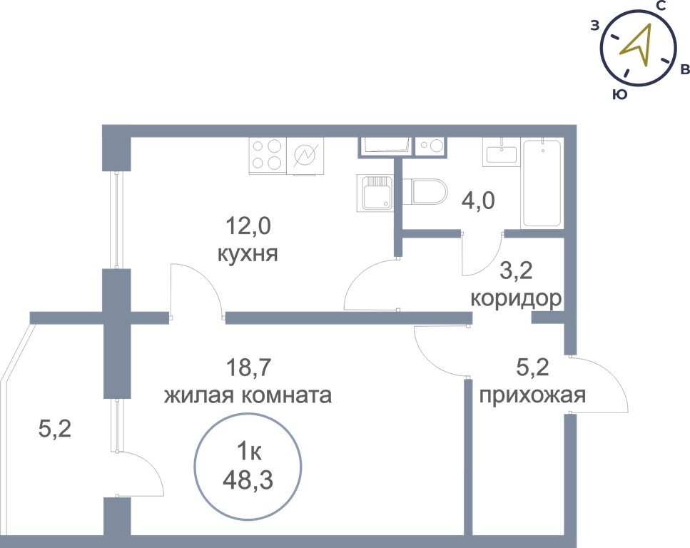 Варианты планировок ЖК «Заречный» - планировка 3