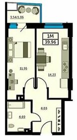 39,1 м², 1-комнатная квартира 4 925 340 ₽ - изображение 31