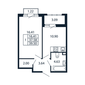 43 м², 1-комнатная квартира 7 899 000 ₽ - изображение 112