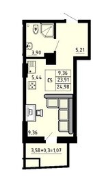 27 м², квартира-студия 3 500 000 ₽ - изображение 35