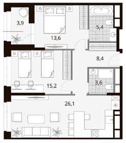 96 м², 3-комнатная квартира 29 123 000 ₽ - изображение 24