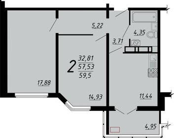 Квартира 58,8 м², 2-комнатная - изображение 4