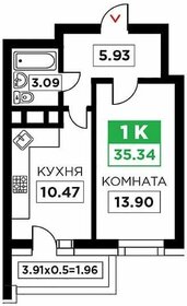 Квартира 36 м², 1-комнатная - изображение 5