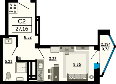 30 м², квартира-студия 4 100 000 ₽ - изображение 24