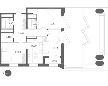 80 м², 3-комнатная квартира 10 500 000 ₽ - изображение 93