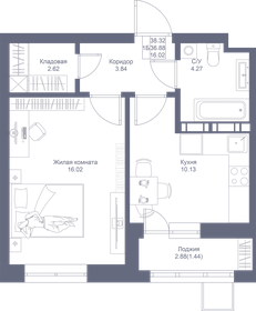 36,8 м², 1-комнатная квартира 8 986 520 ₽ - изображение 75