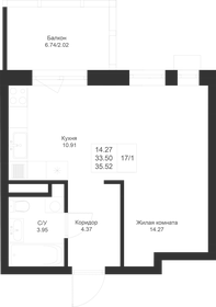 35,5 м², квартира-студия 6 606 720 ₽ - изображение 41
