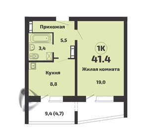 Квартира 41,4 м², 1-комнатная - изображение 1