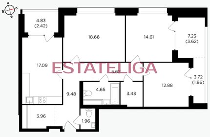 Квартира 107 м², 4-комнатная - изображение 1