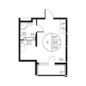 27,5 м², квартира-студия 6 289 250 ₽ - изображение 14