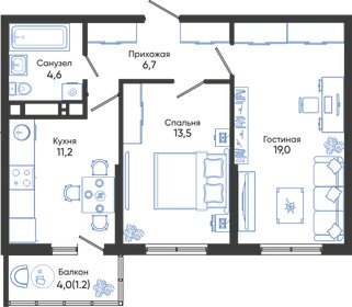 55,3 м², 2-комнатная квартира 6 280 000 ₽ - изображение 78