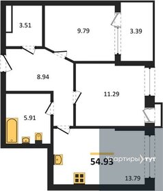 54,9 м², 2-комнатная квартира 8 513 269 ₽ - изображение 6