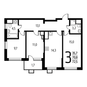 73,3 м², 3-комнатная квартира 17 042 250 ₽ - изображение 45