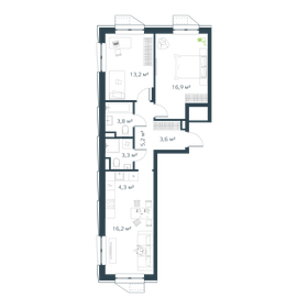 58,6 м², 3-комнатная квартира 11 739 452 ₽ - изображение 16