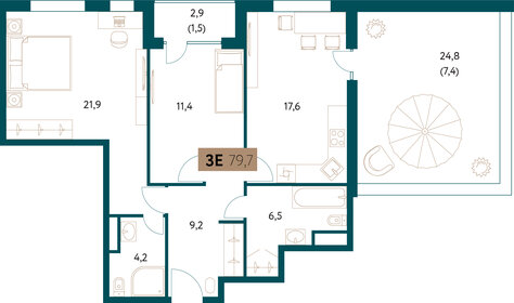 79 м², 3-комнатная квартира 58 500 000 ₽ - изображение 80