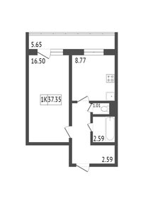 Квартира 35,7 м², 1-комнатная - изображение 2