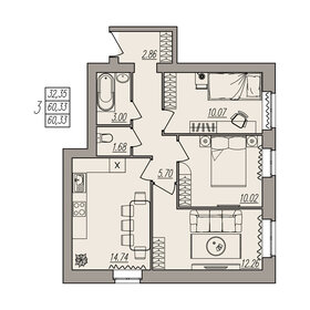 70 м², 3-комнатная квартира 7 200 000 ₽ - изображение 84