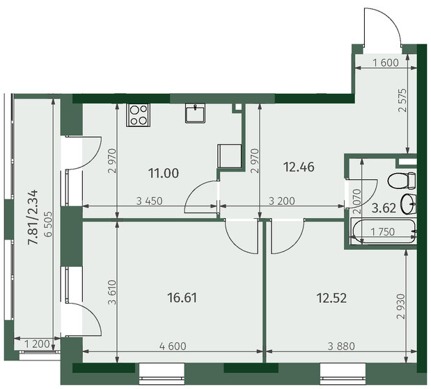 58,6 м², 2-комнатная квартира 12 333 079 ₽ - изображение 19