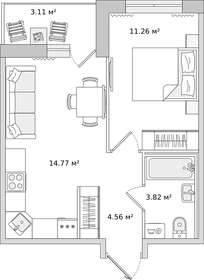 35,8 м², 1-комнатная квартира 6 790 000 ₽ - изображение 115