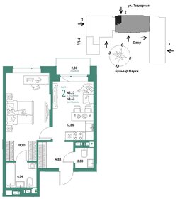 44,5 м², 2-комнатная квартира 6 090 000 ₽ - изображение 14